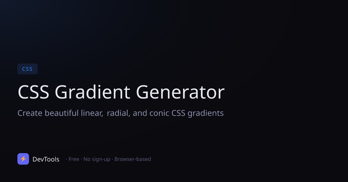 CSS Gradient Generator — Free Online Tool | DevTools
